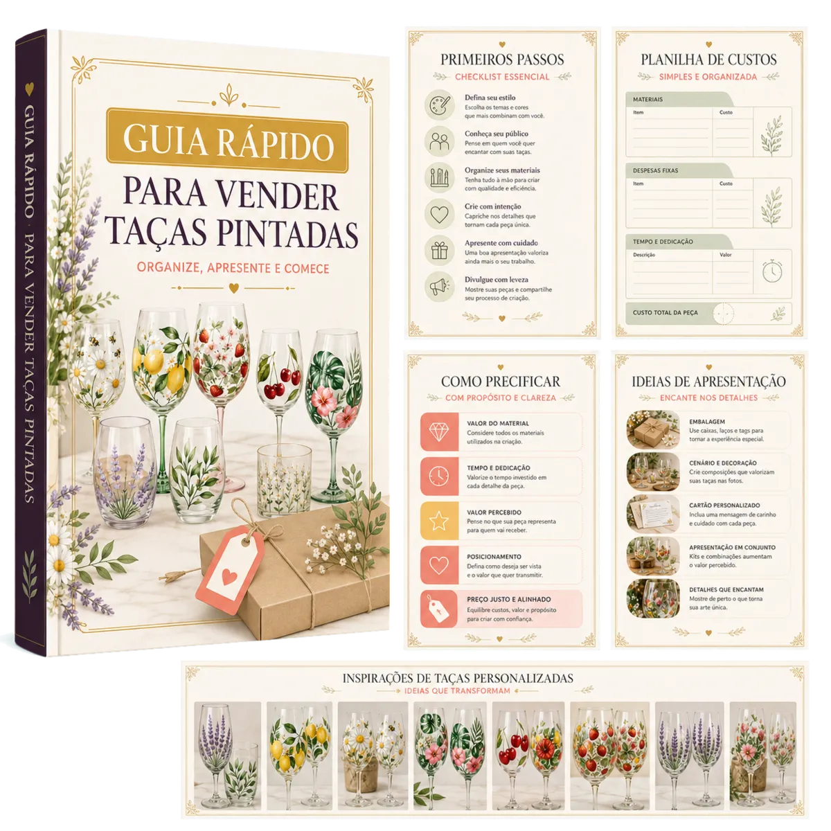 Mockup do bônus GUIA RÁPIDO PARA VENDER TAÇAS PINTADAS